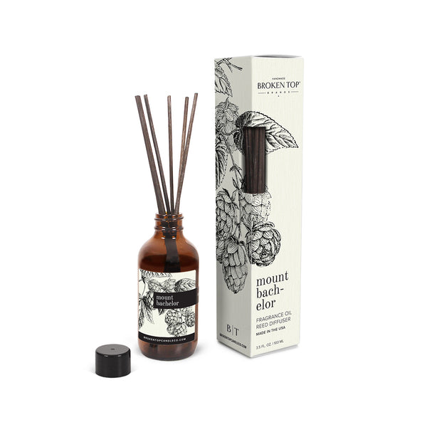 Mount Bachelor Reed Diffuser on white background.