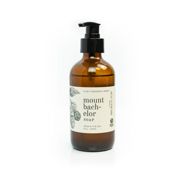 8oz Mount Bachelor Liquid Soap on white background.