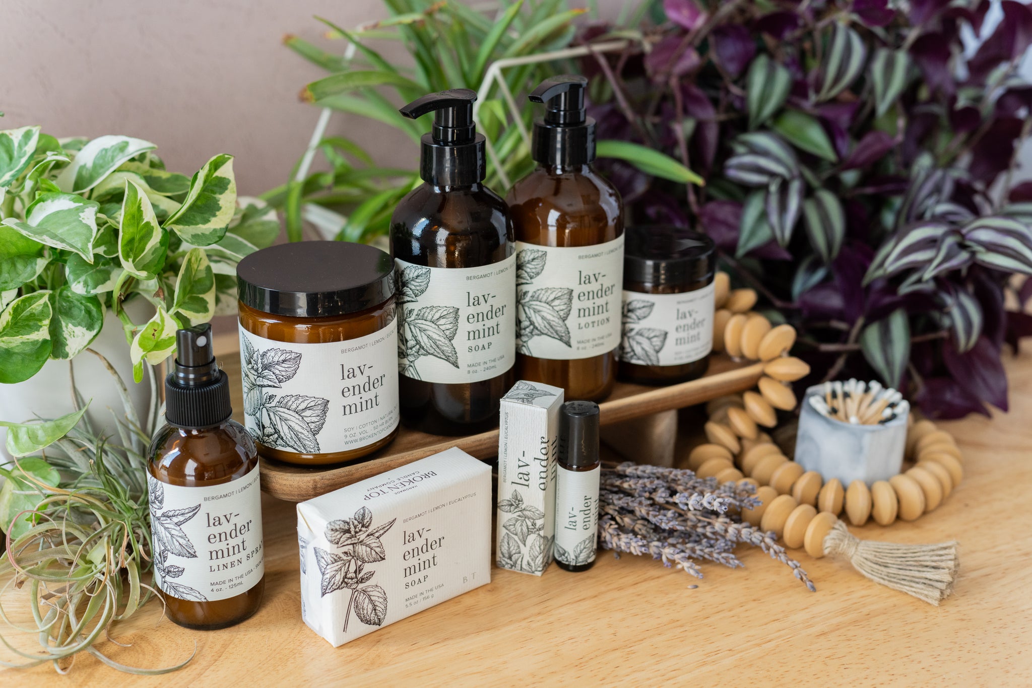 Array of Lavender Mint products from Broken Top Brands. 