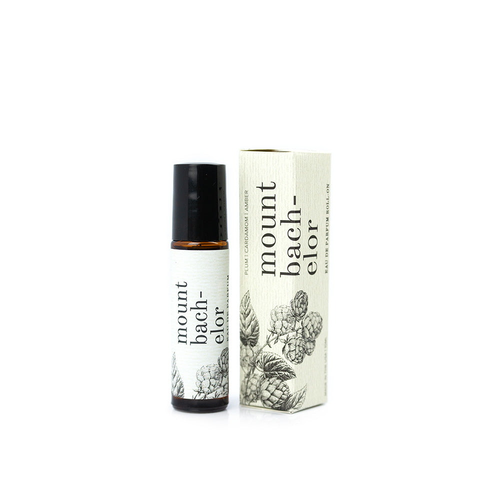 Mount Bachelor Roll-On Perfume on white background.