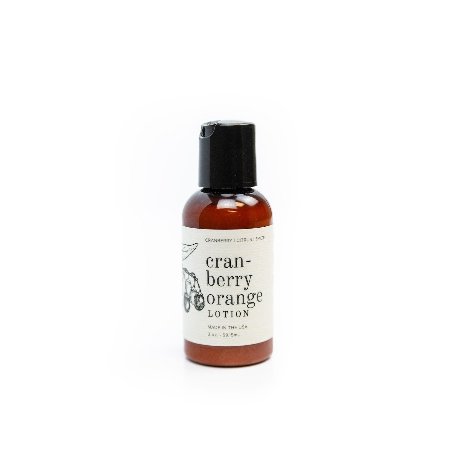 2oz Cranberry Orange Body Lotion on white background. 