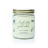 'High Tides & Good Vibes' 9oz Soy Candle on white background. 