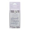 'Good Vibes Only' Air Freshener on white background. 