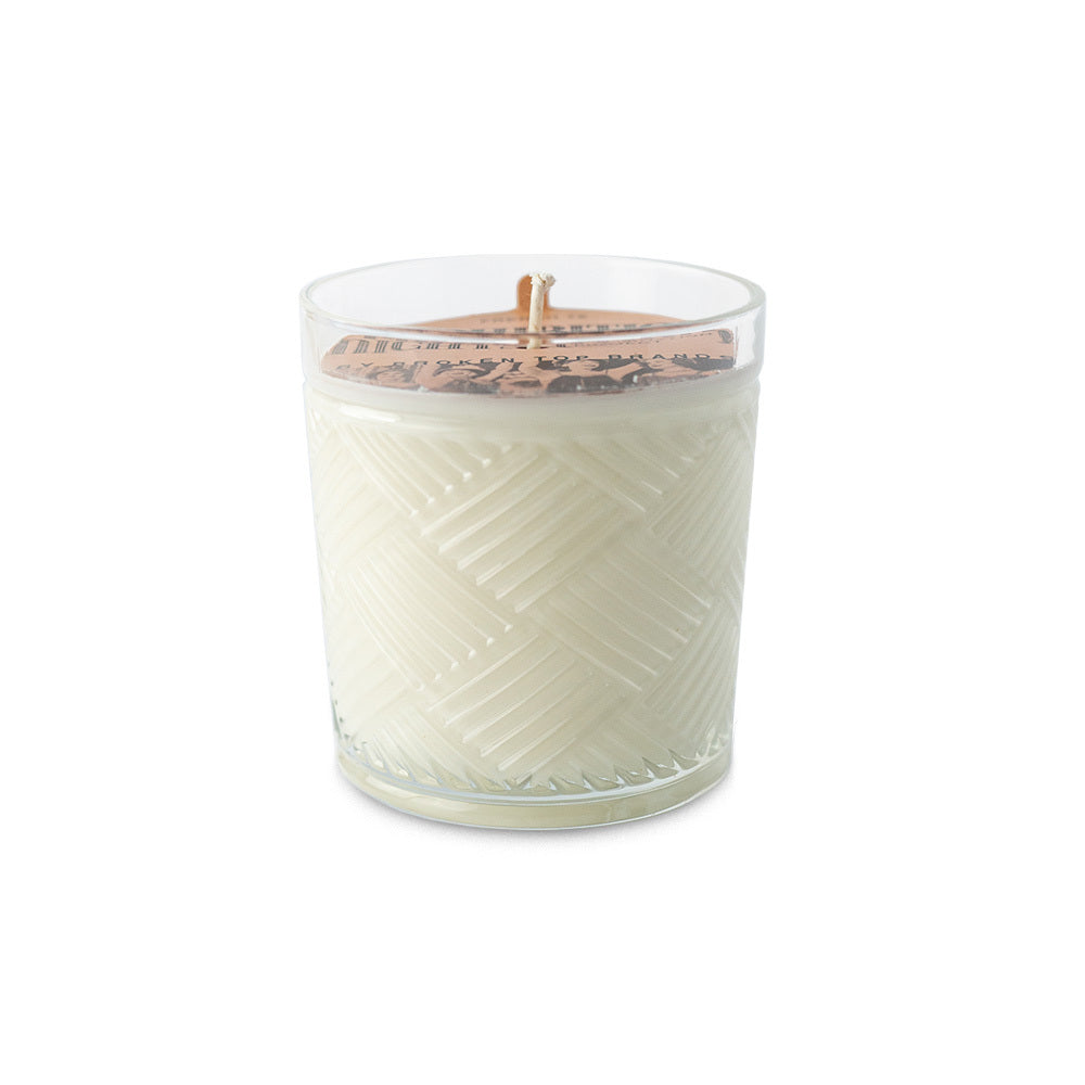 11oz French 75 Soy Candle on white background. 