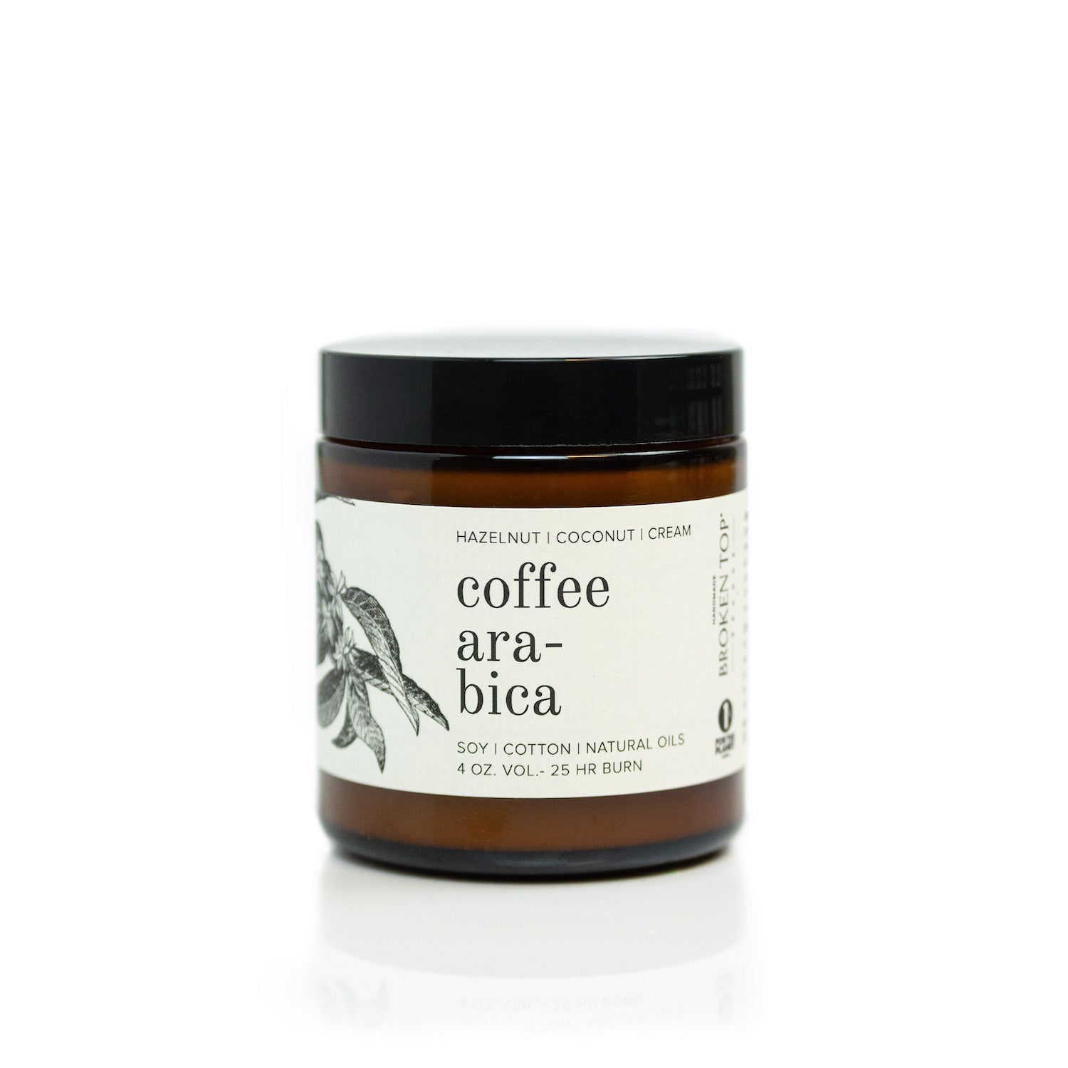 4oz Coconut Sandalwood Soy Candle on white background. 
