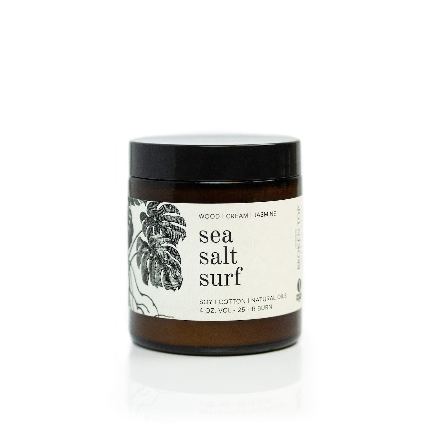 4oz Sea Salt Surf Soy Candle on white background. 