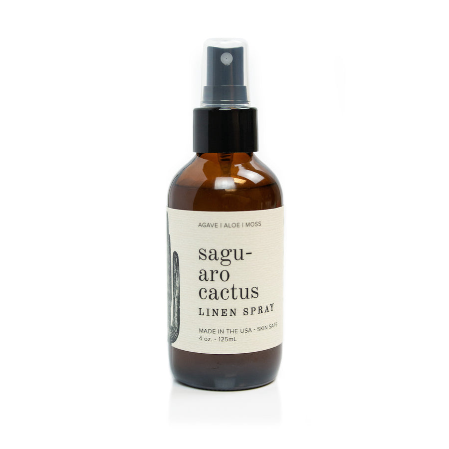 4oz Saguaro Cactus Linen Spray on white background.