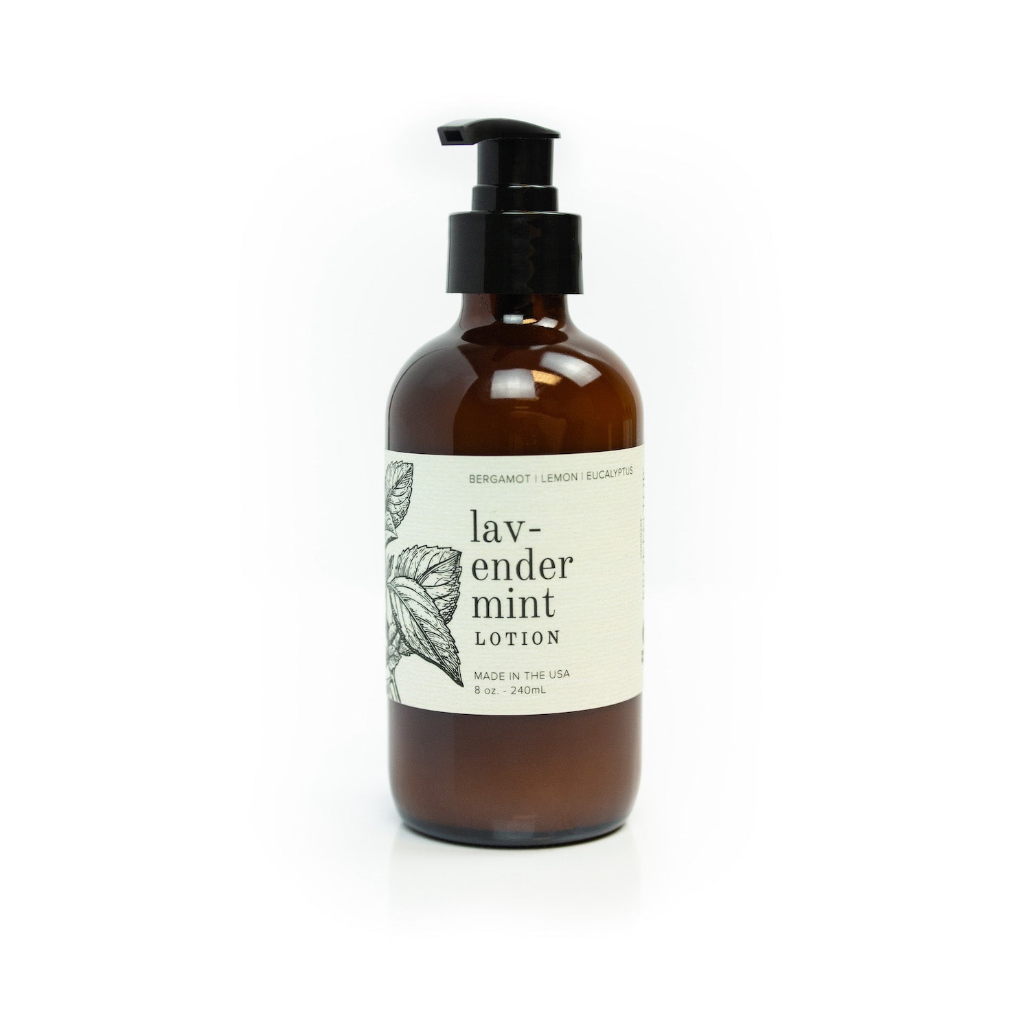 8oz Lavender Mint Body Lotion on white background.
