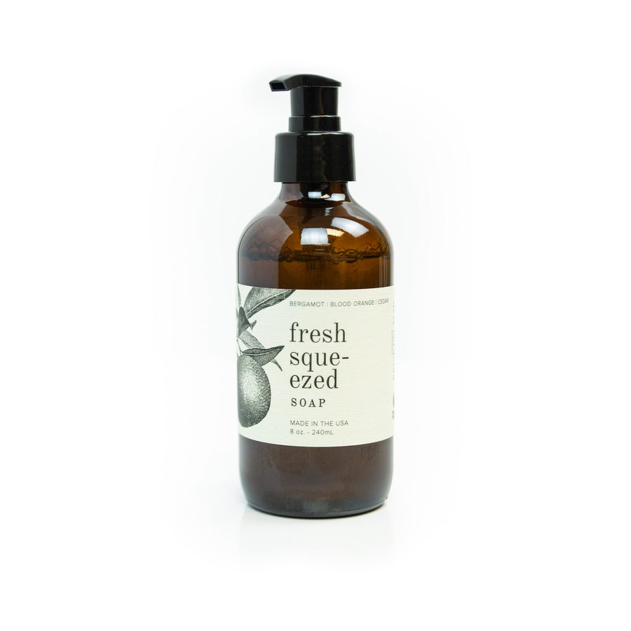 8oz Fresh Squeezed Liquid Soap on white background.