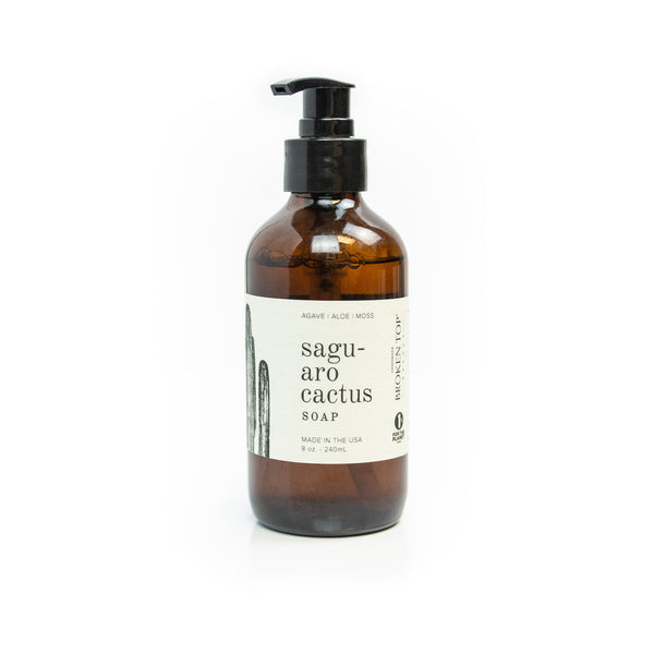 8oz Saguaro Cactus Liquid Soap on white background.