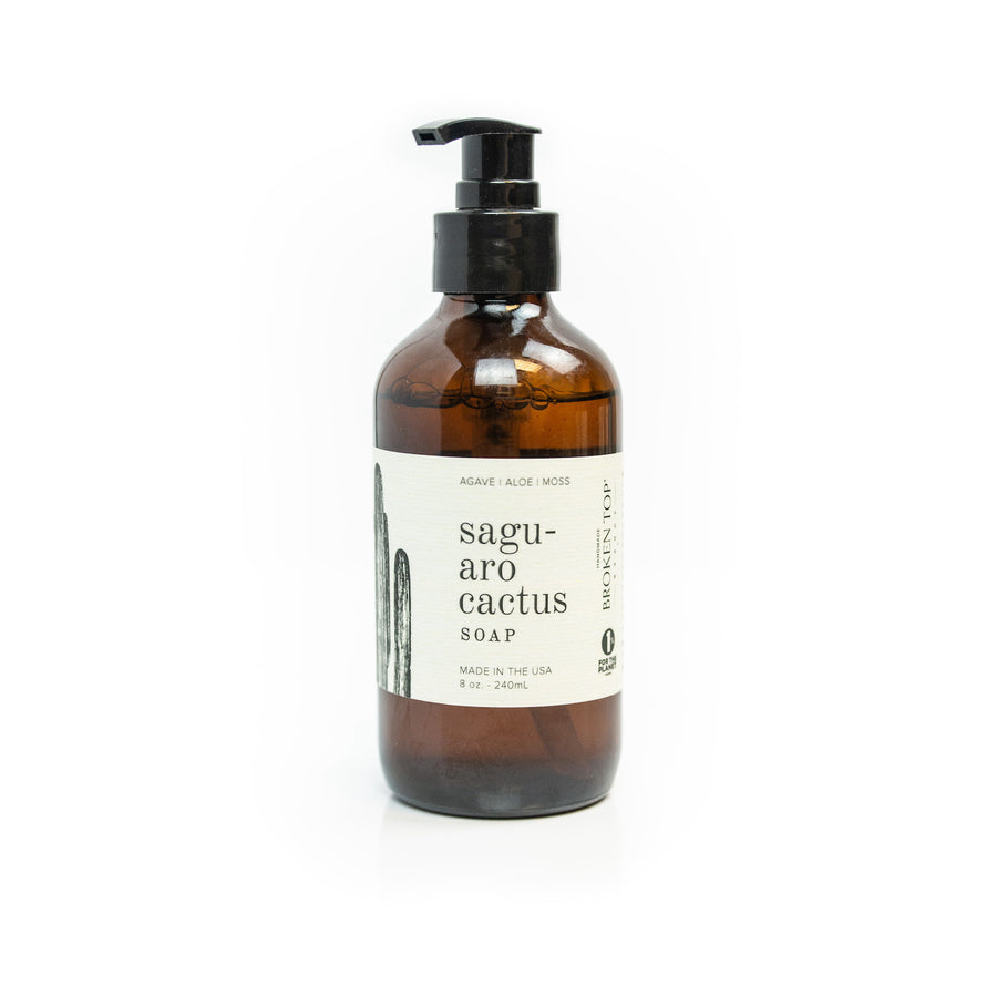 8oz Saguaro Cactus Liquid Soap on white background.