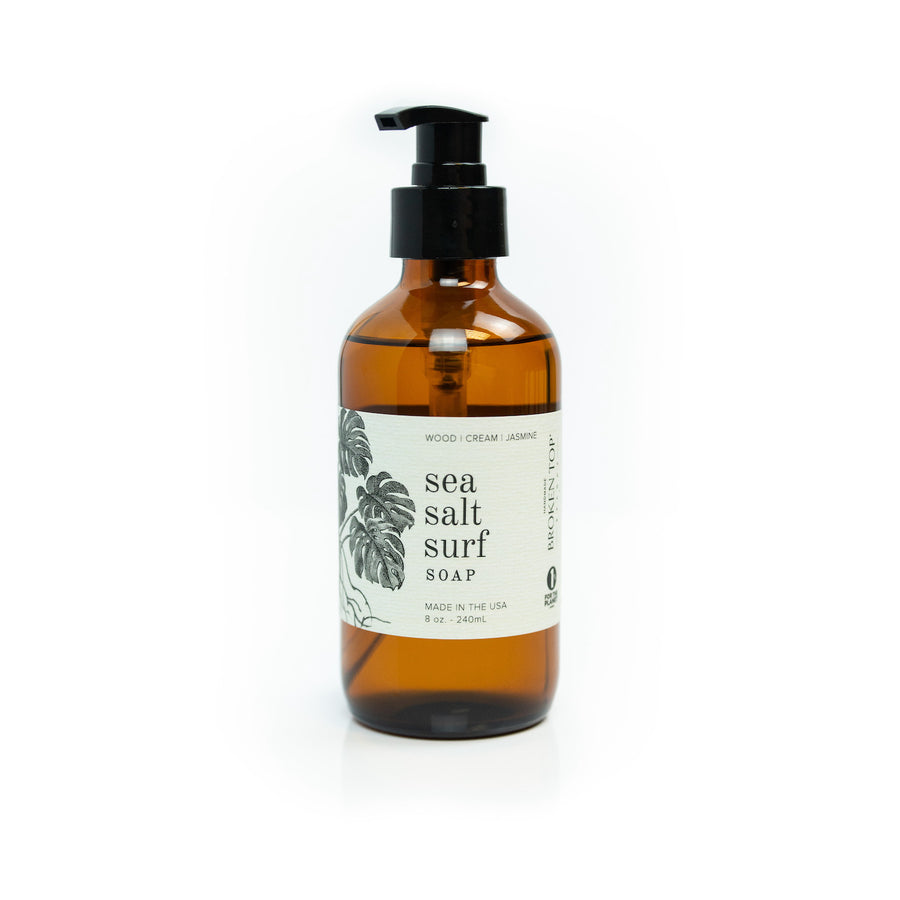 8oz Sea Salt Surf Liquid Soap on white background.